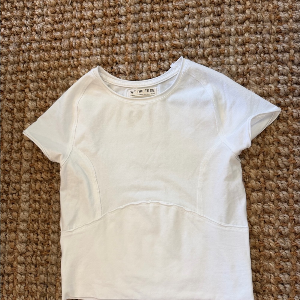 We The Free/Free People White Short Sleeve Crewneck Tee NWOT SZ Med